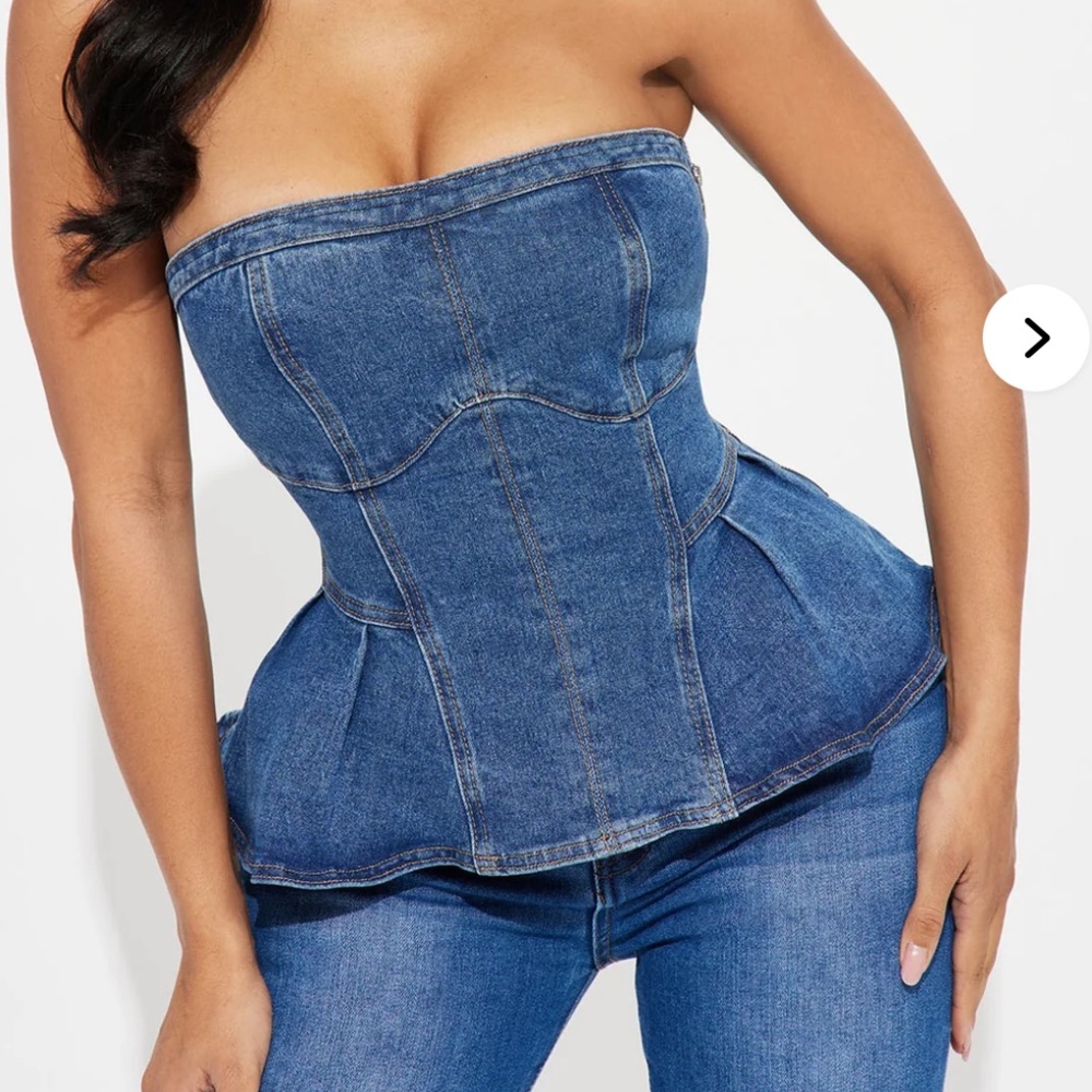Fashionnova Madison Denim Corset Top